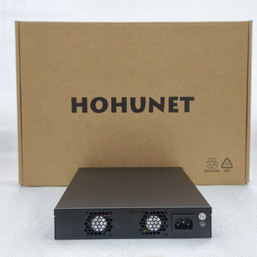 HOHUNET Gigabit Ethernet Switch, Unmanaged Plug & Play Network Splitter, Durable Metal Housing, Fanless Quiet Design, Desktop/Wall Mounting, Home Office Small Business Network Hub