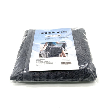 campmemory Beach towels Gray Ultra Fine Fiber Beach Towel Quick Dry Soft