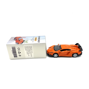 SUMMUSKY Toy cars Orange Alloy Plastic Simulation Rebound Force Sports Car Friction Powered Pull Back Action Collectible Diecast Toy Cars