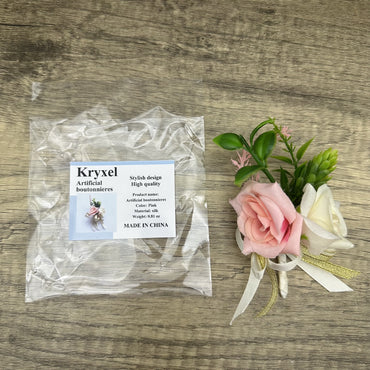 Kryxel Soft Rustic Floral Brooch Pin: Handcrafted Artificial Boutonnieres for Elegance
