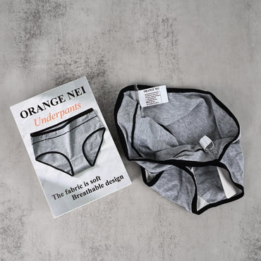 ORANGE NEI Women's Grey Cotton Underwear Soft Breathable Briefs for Everyday Comfort