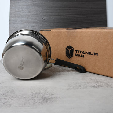 TITANIUM PAN Stainless Steel Cooking Pot Durable Versatile Stovetop Compatible Easy Clean