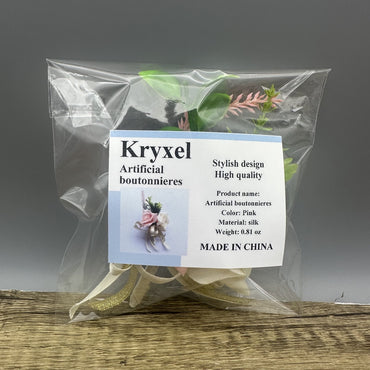 Kryxel Soft Rustic Floral Brooch Pin: Handcrafted Artificial Boutonnieres for Elegance