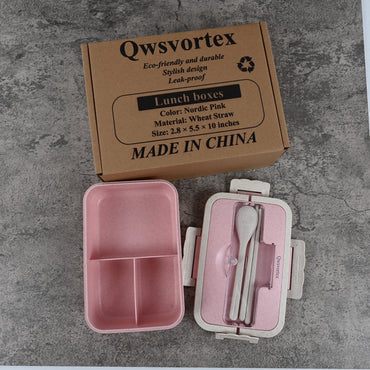 Qwsvortex Square Wheat Lunch Box Nordic Pink Eco Friendly Durable Stylish Design
