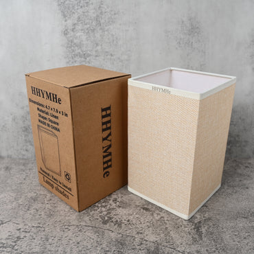 HHYMHe Lamp Shades Square Cylinder Linen Lamp Shade Stylish Simple Natural Texture Elegant for Any Room