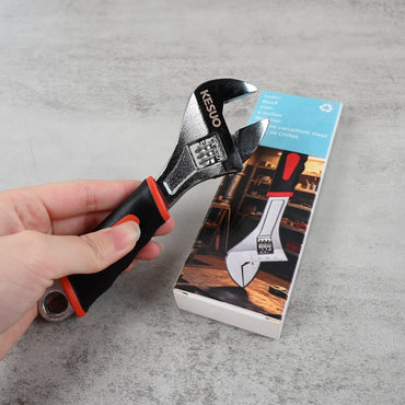 KESUO 6 Inch Adjustable Wrench Upgraded Non Slip Handle for DIY Professional Use