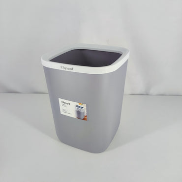 Elqoged Stylish Square Trash Can Gray Durable Plastic Design, Compact Size for Home and Office Use