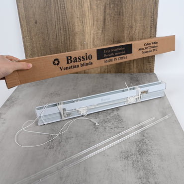 Bassio Pure White Venetian Blinds Adjustable Window Blinds for Home & Office