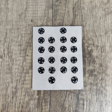 WMWQ Elegant Black Metal Button - 0.4 inch Round, Durable and Stylish