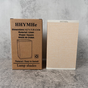 HHYMHe Lamp Shades Square Cylinder Linen Lamp Shade Stylish Simple Natural Texture Elegant for Any Room