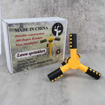 360-Degree Rotating Lawn Sprinkler Garden Watering System with Ground Spike & 3/4-Inch Connector