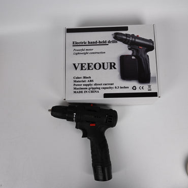 VEEOUR Black 198tV Handheld Electric Drill Dual-Speed Power Drill with Impact Function