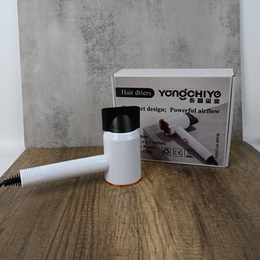 永昌玺业 YONGCHIYE Hair Driers White Ionic Hair Dryer High Airflow Heat Protection Negative Ion for Home Student and Dorm Use