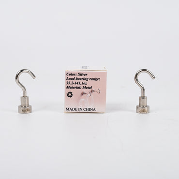 ujrfnj 2-Pack Magnetic Metal Hooks Heavy Duty Magnetic Hooks with Strong Adhesion