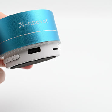 X-nnevat Wireless Speakers - Compact and Stylish Metal Mini Bluetooth Speaker in Blue for On-the-Go Audio Enjoyment