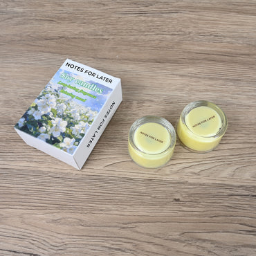 NOTES FOR LATER Jasmine Scented Soy Candle Yellow Relaxing Aromatherapy Candle, Long-Lasting & Natural Soy Wax