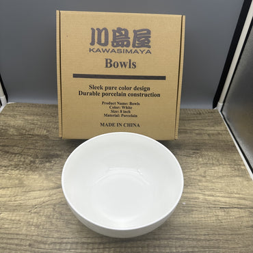 KAWASIMAYA Ceramic Soup Bowls Set Dining Bowls for Salad, Pasta, and Rice, Solid Color Porcelain Tableware
