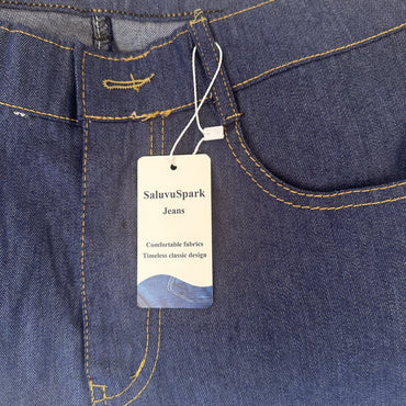 SaluvuSpark Men's Classic Denim Jeans: Timeless Straight Fit with Durable Denim for Everyday Comfort and Effortless Style