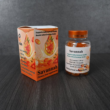 Savannah Dietary Food Supplement – 1.59 oz Bottle, Sea Buckthorn Oil Capsules