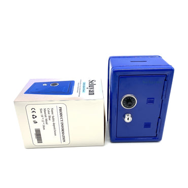 Seluyan Safety deposit boxes Blue Metal 18×12×10cm Compact Safe Box For Secure Document Valuable Storage