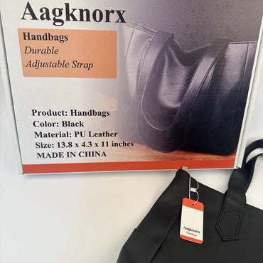 Aagknorx Elegant Leather Handbag – Premium Genuine Leather, Spacious Compartment, and Timeless Design