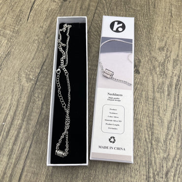 Elegant Silver 925 Necklace Pendant with Modern Design – 23.6 Inches for Daily Wear or Special Occasions