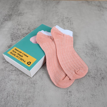 Plkjelp Pink Women's Cotton Ankle Socks Breathable Snug Fit Ankle Socks