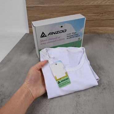 AZ ANZOO Classic White Cotton T‑Shirt – Short‑Sleeve Crewneck Tee Soft & Breathable Everyday Wear