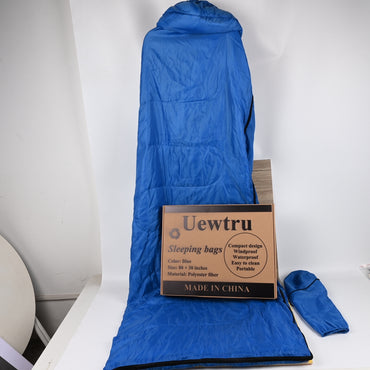 Uewtru Blue Portable Sleeping Bag Weather-Resistant Compact Camping Sleeping Bag for Outdoor Adventures