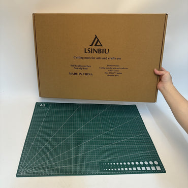 LSINBIU Professional A2 Self-Healing Cutting Mat for Arts and Crafts Use Large Green Craft Cutting Board for Art