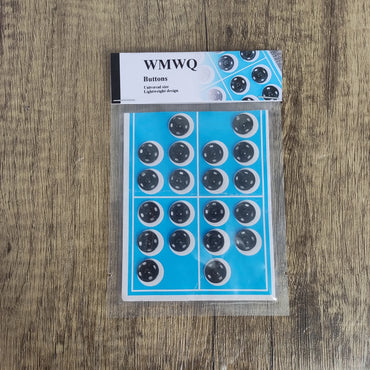 WMWQ Elegant Black Metal Button - 0.4 inch Round, Durable and Stylish
