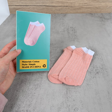 Plkjelp Pink Women's Cotton Ankle Socks Breathable Snug Fit Ankle Socks