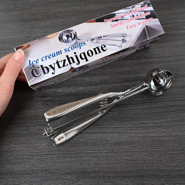 Cbytzhjqone Stainless Steel Ice Cream Scoop Medium Size Durable Scooper for Frozen Treats
