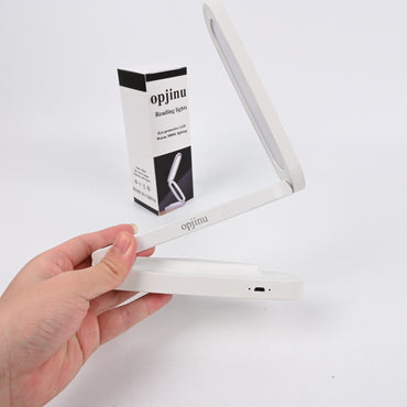 opjinu Foldable LED Desk Reading Lights with 3 Color Temperatures Rechargeable Eye-Caring Lamp for Study and Office Use