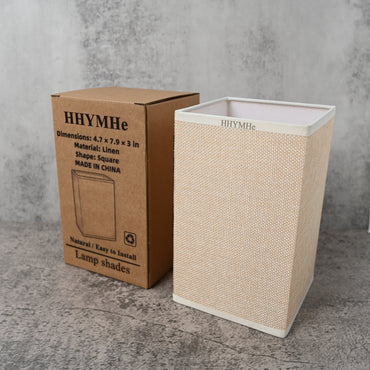 HHYMHe Lamp Shades Square Cylinder Linen Lamp Shade Stylish Simple Natural Texture Elegant for Any Room