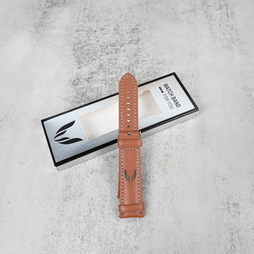 chibang Brown Lychee‑Pattern Leather Watch Strap Fashionable Replacement Band for Women’s Watches