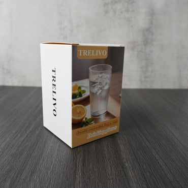 TRELIVO Drinking Glasses Clear Drinking Cups Durable Easy Clean Stackable for Everyday Beverage Use