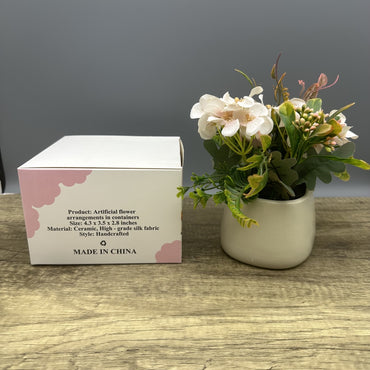 Kryxyn Artificial Flower Arrangements in Containers - Artificial Peony & Hydrangea Silk Flower Arrangement in Ceramic Pot