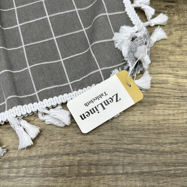 ZenLinen Grey Tablecloth - Waterproof Table Cover for Dining, Kitchen & Outdoor Parties