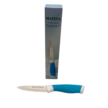 MATINA Ceramic knives White And Blue Silicone Grip Ceramic Blade Minimalist 4cm * 22cm Kitchen Ceramic Knives