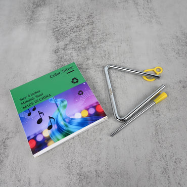 Vfgffrh Professional Triangle Percussion Instruments High-Quality Steel Triangle Bell with Striker