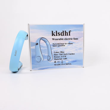 klsdhf Blue Neck Hanging Bladeless Wearable Electric Fans with USB Charging