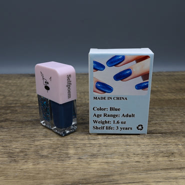 Selfpoem Blue Nail Polish Vibrant Long Lasting Easy Application for Adults