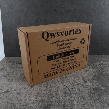 Qwsvortex Square Wheat Lunch Box Nordic Pink Eco Friendly Durable Stylish Design