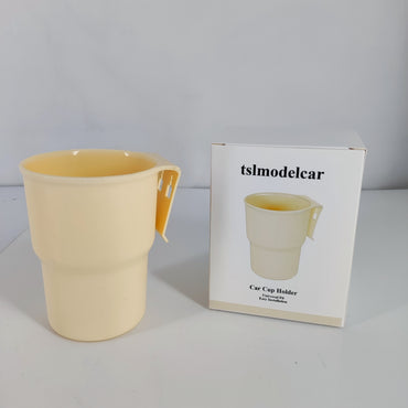 tslmodelcar Beige Car Cup Holder for Beverages, Bottles, Coffee, and Travel Mugs – Universal Fit and Easy Installation