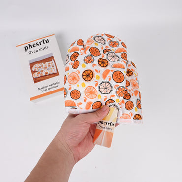 phesrfu Heat Resistant Oven Mitts Kitchen Oven Mitts for Baking & Cooking with Comfortable Grip