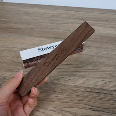 Slowyoomi Walnut Wood Price Tag Stand Wooden Holders for Signboards, Bakery and Café Menu Displays