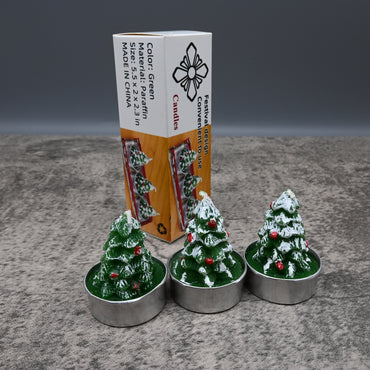 Christmas Tree Candles Green Festive Holiday Design Long Lasting Burn Time