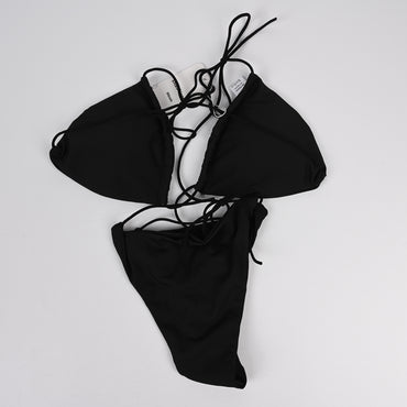 DianVerve Women's Black Padded Push-Up Bikinis Two Piece Swimsuit Set