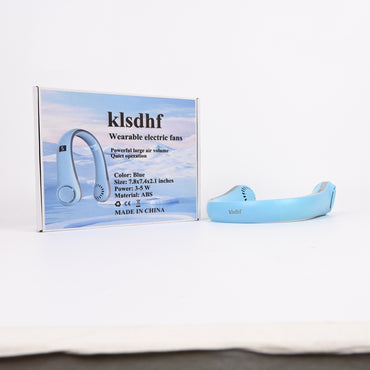 klsdhf Blue Neck Hanging Bladeless Wearable Electric Fans with USB Charging